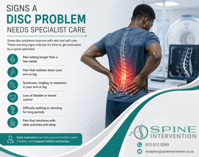 Signs a disc problem needs specialist care